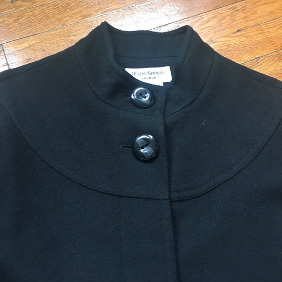 NWOT Helene Berman London Black Wool Poncho Small - Picture 2 of 5