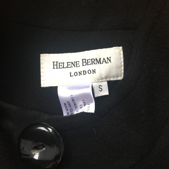 NWOT Helene Berman London Black Wool Poncho Small - Picture 5 of 5