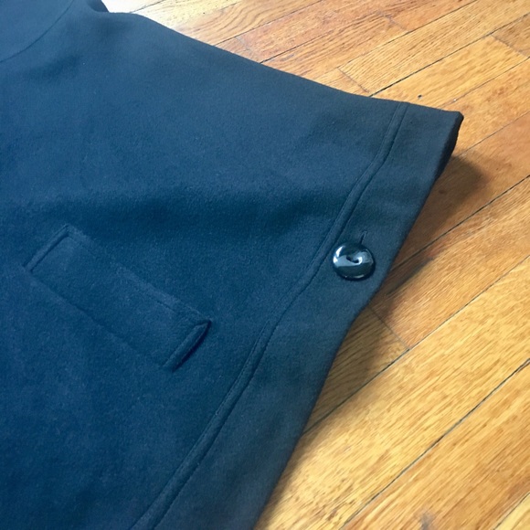 NWOT Helene Berman London Black Wool Poncho Small - Picture 3 of 5