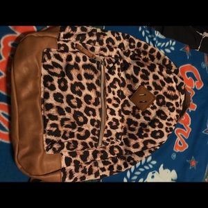 Cheetah print laptop backpack
