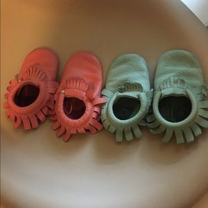 2 pairs size 4 freshly picked moccasin