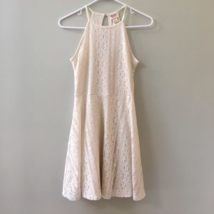Cream lace a-line mini dress!