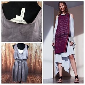 Lagenlook BCBG Metallic Popover dress layered