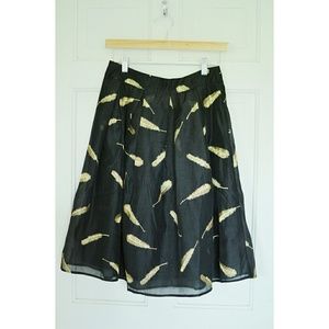 Black & Gold Embroidered Feather Skirt