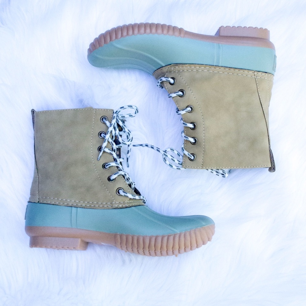 Sage Duck Boots - Picture 1 of 3