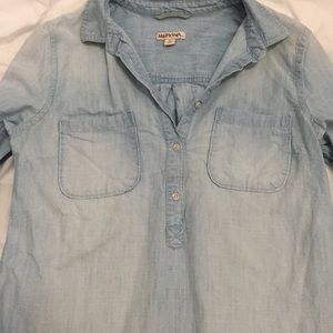 Chambray half button up