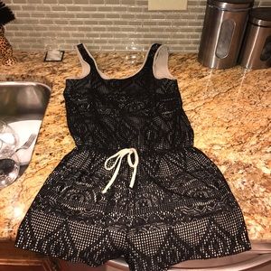 Black and beige romper