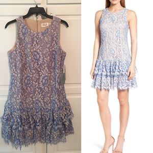 Eliza J Blue Lace Ruffle Dress