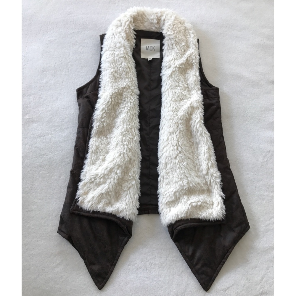JACK BB Dakota Decker Faux Fur Vest, Brown XS