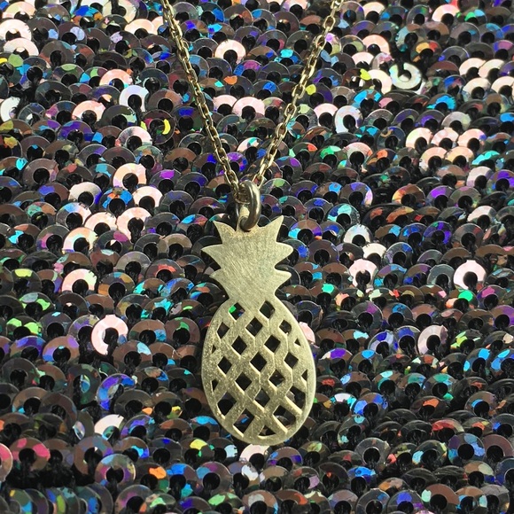 NEW Sterling Silver with 14 K Pineapple Necklace