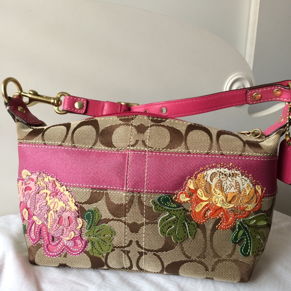 Vintage Coach Floral Signature Small Purse