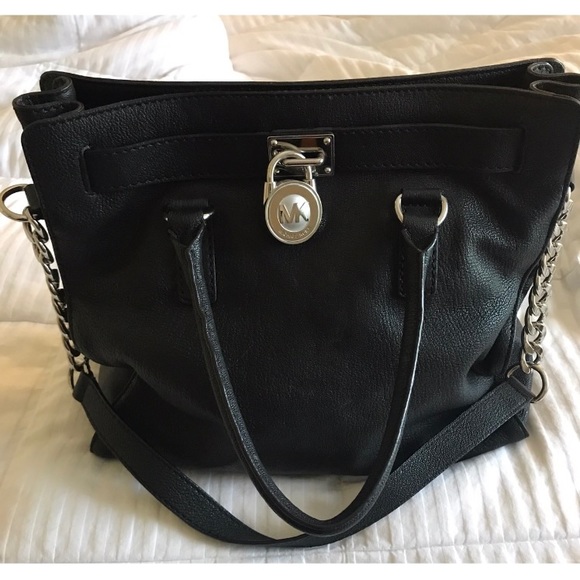 Michael Kors Handbags - Black Michael Kors Large Hamilton Tote
