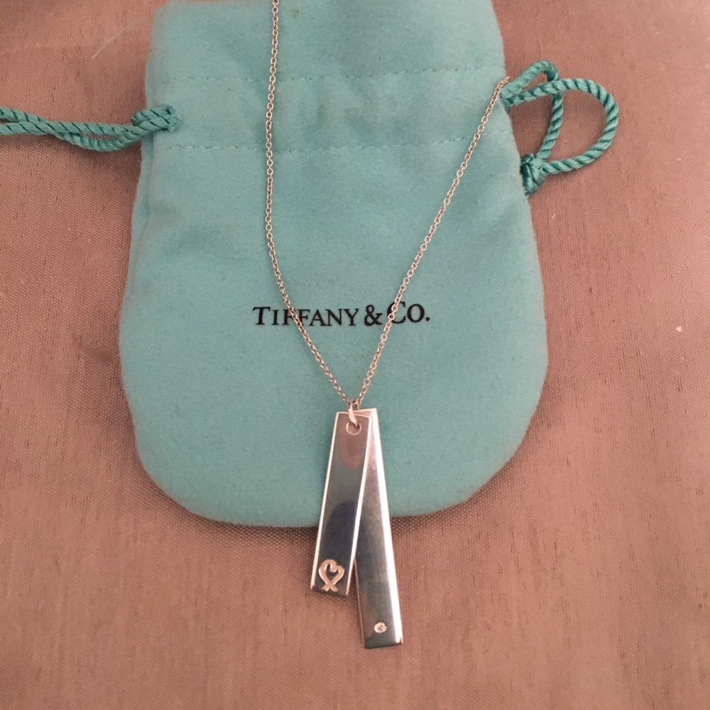 Tiffany and Co Double Heart Bar Pendant