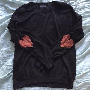 ASOS black sweater with heart elbow patches