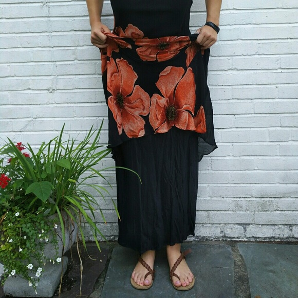 Dress barn big floral beaded lined maxi dress - Picture 3 of 8