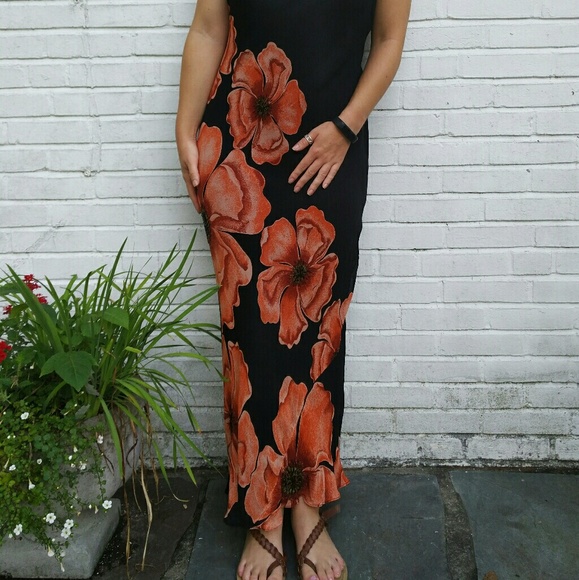 Dress barn big floral beaded lined maxi dress - Picture 5 of 8