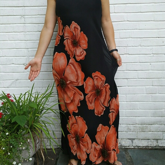 Dress barn big floral beaded lined maxi dress - Picture 7 of 8