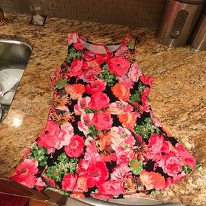 Neon floral peplum tank