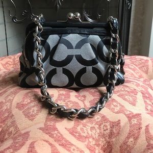 Black and Grey Coach Evening Purse