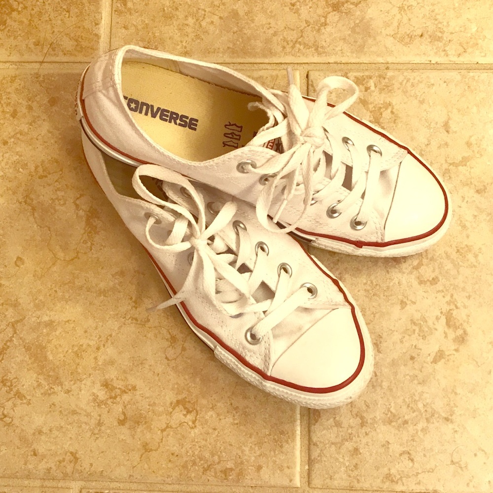 White and Red Women's size 8 Converse Shoes