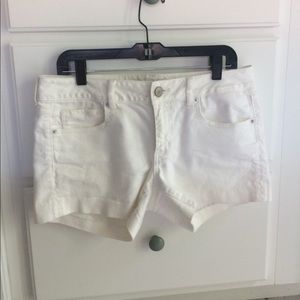 Women's white denim shorts