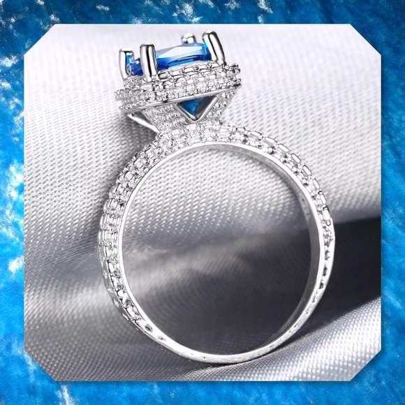 JUST IN🆕2.40ct Blue Topaz 14k White Gold Ring 7 - Picture 4 of 8