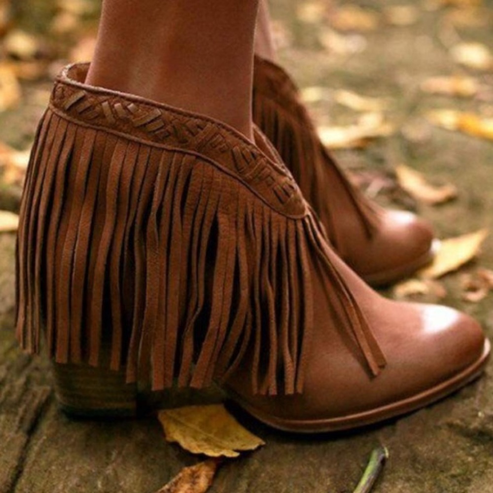 ✨Coming Soon✨ Brown Fringe Booties