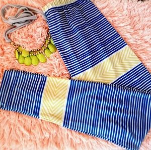 LulaRoe Blue, Yellow, White Striped Leggings