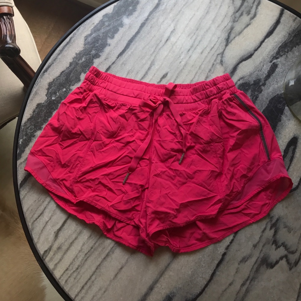 Raspberry lululemon hotty hot shorts size 10