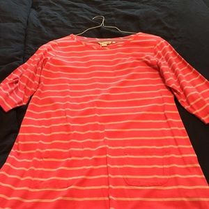 Pink striped Boden knit dress can be maternity too
