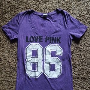 VS Pink Vneck Tee Shirt