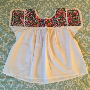 Madewell embroidered floral top