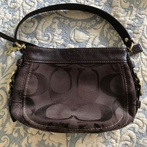Coach Zoe signature top handle brown purse
