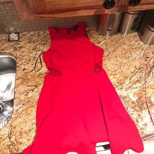 Red dress with cut outs