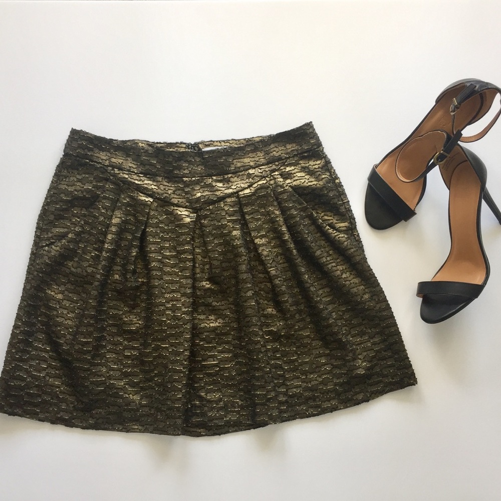 Black and Gold Toned Mini Skirt