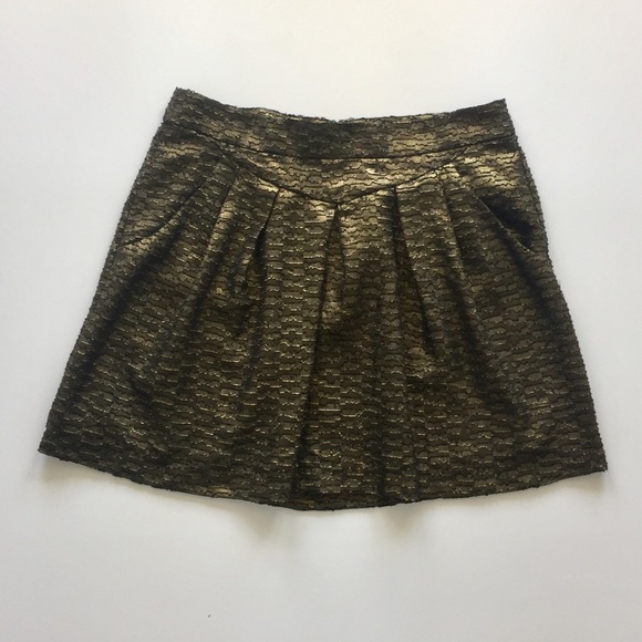 Black and Gold Toned Mini Skirt - Picture 2 of 4