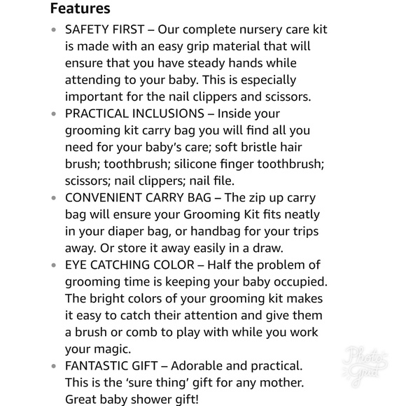 7 PIECE BABY GROOMING KIT w/BAG - Picture 3 of 3