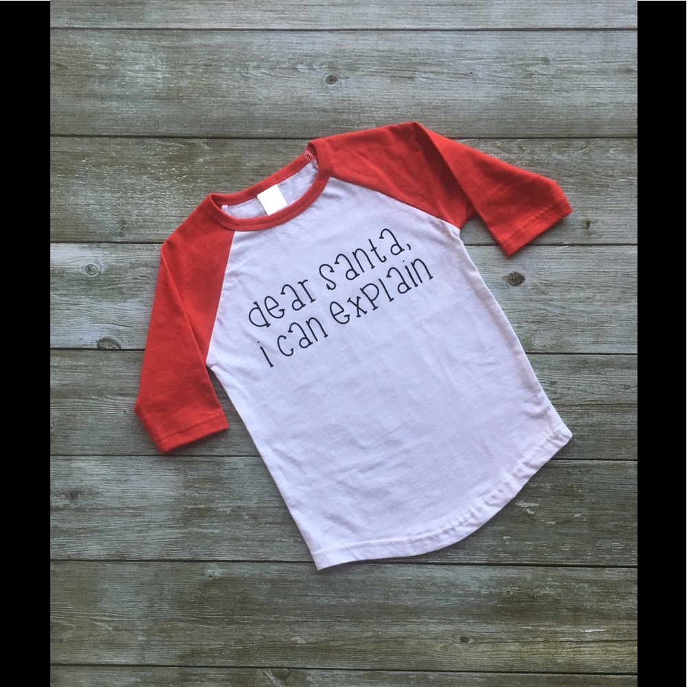 Toddler Christmas tee - raglan - baseball