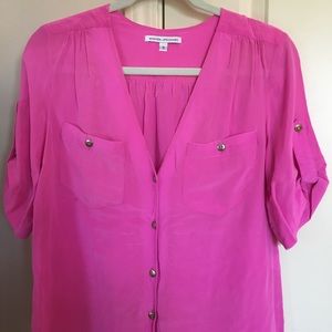 Amanda Uprichard pink silk blouse