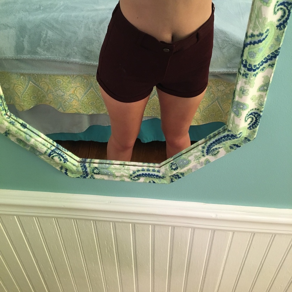 H&M Divided maroon high waisted shorts