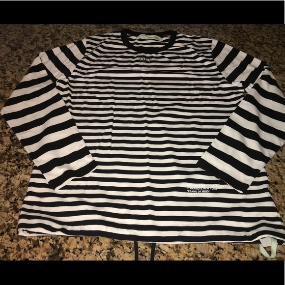 OFFWHITE  "Frame Of Mind" Stripped Cotton T-Shirt - Picture 1 of 5