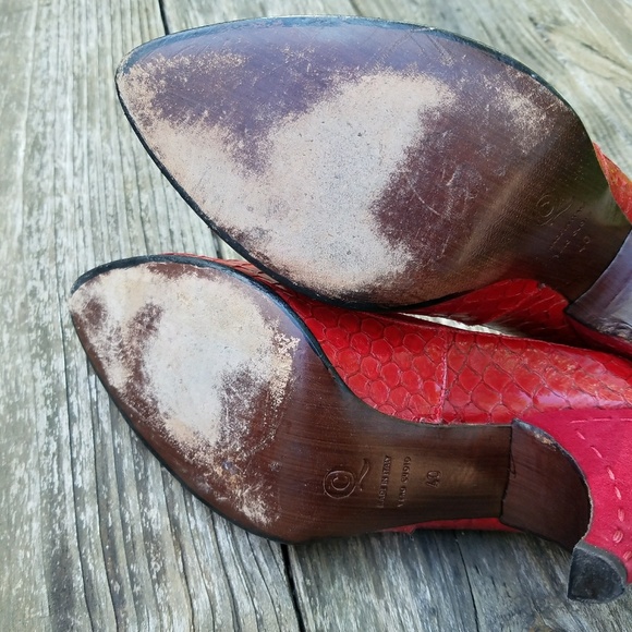 SOLD Alexander McQueen Vintage Python Red Heels - Picture 7 of 8