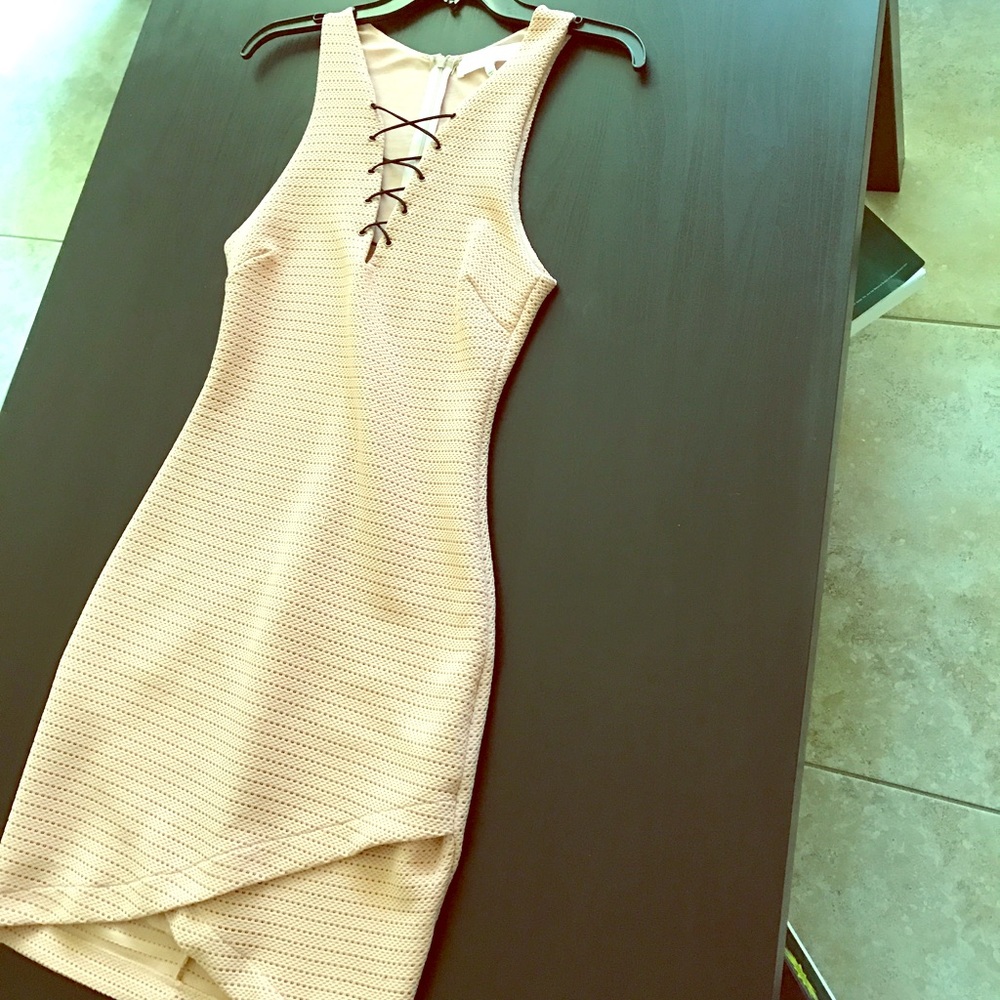 ASTR front lace up bodycon dress XS