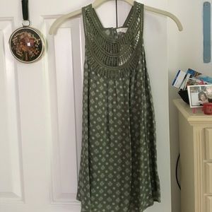 Green patterned tank top