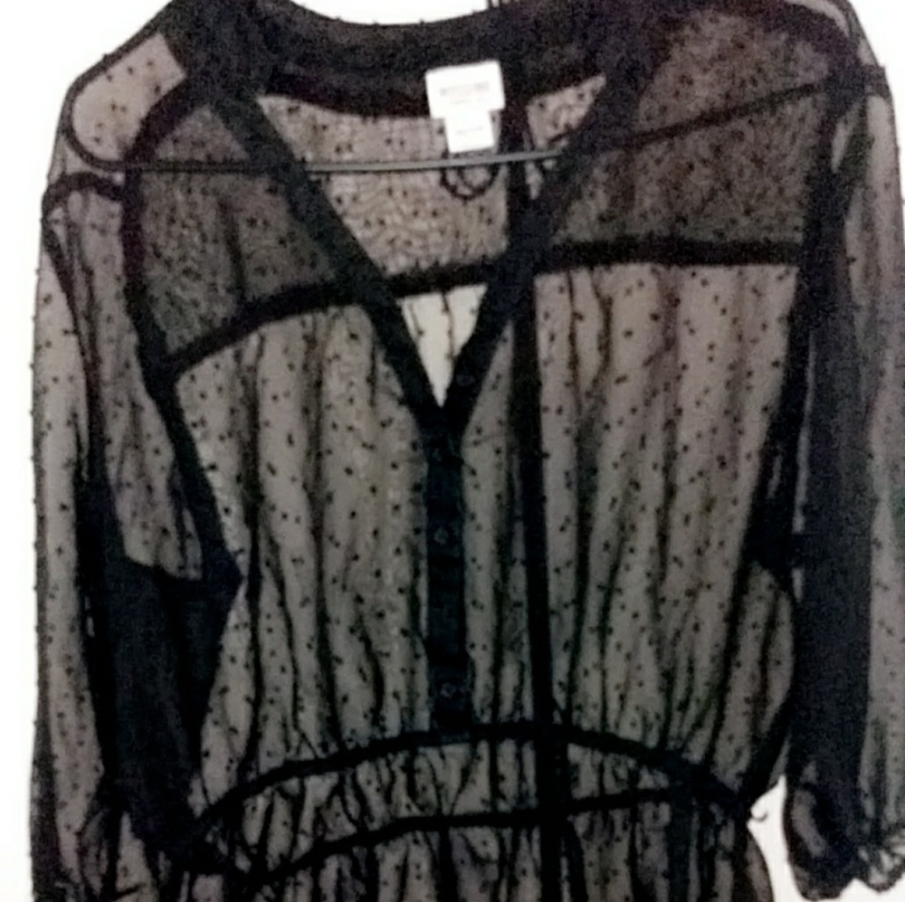 Sheer black blouse