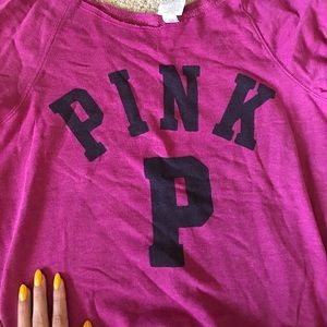 pink slouchy long sleeve shirt
