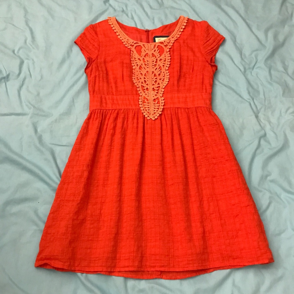 Orange cotton dress