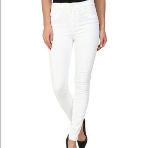 Hudson Barbara High Waisted White Skinny Jeans