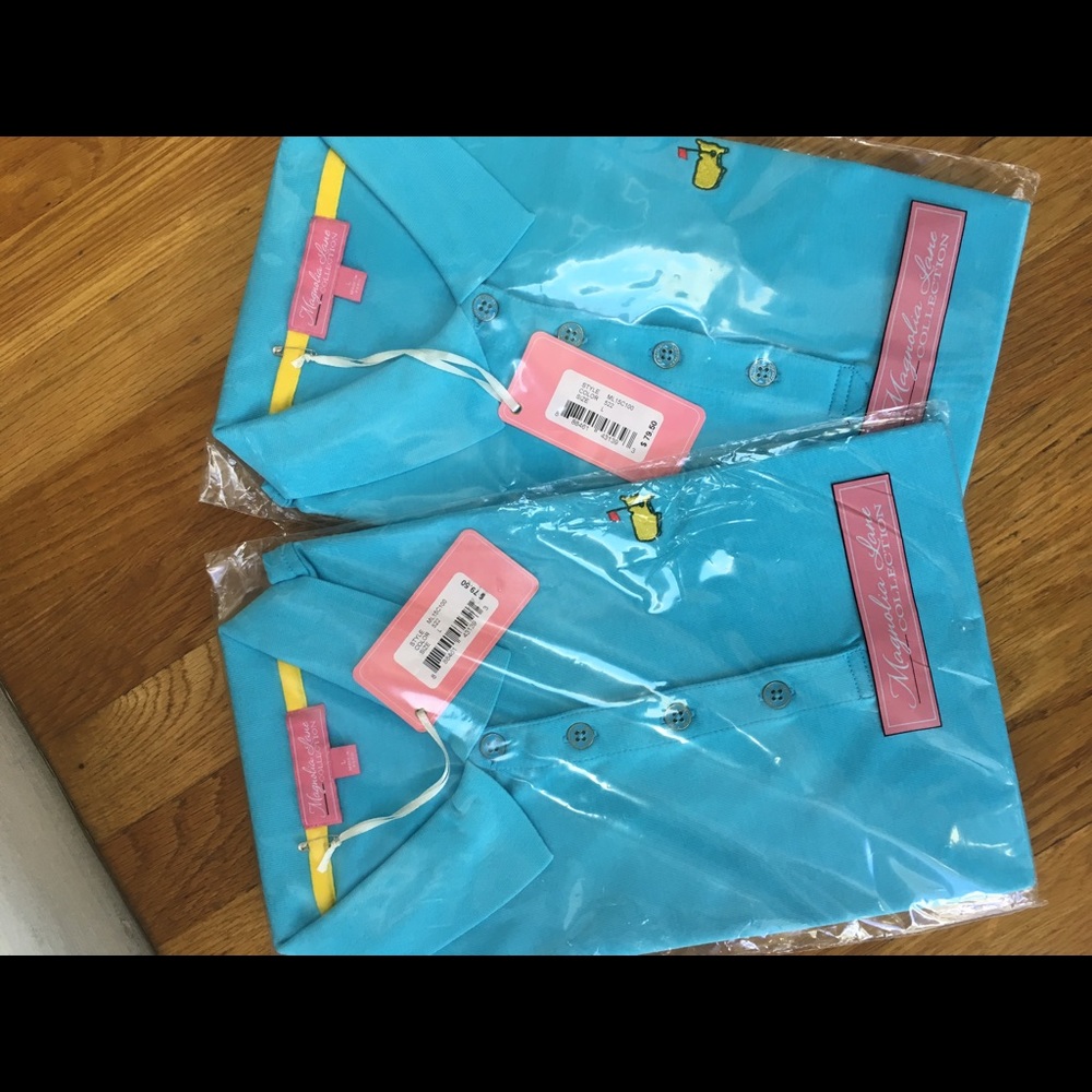 Masters light blue golf polos