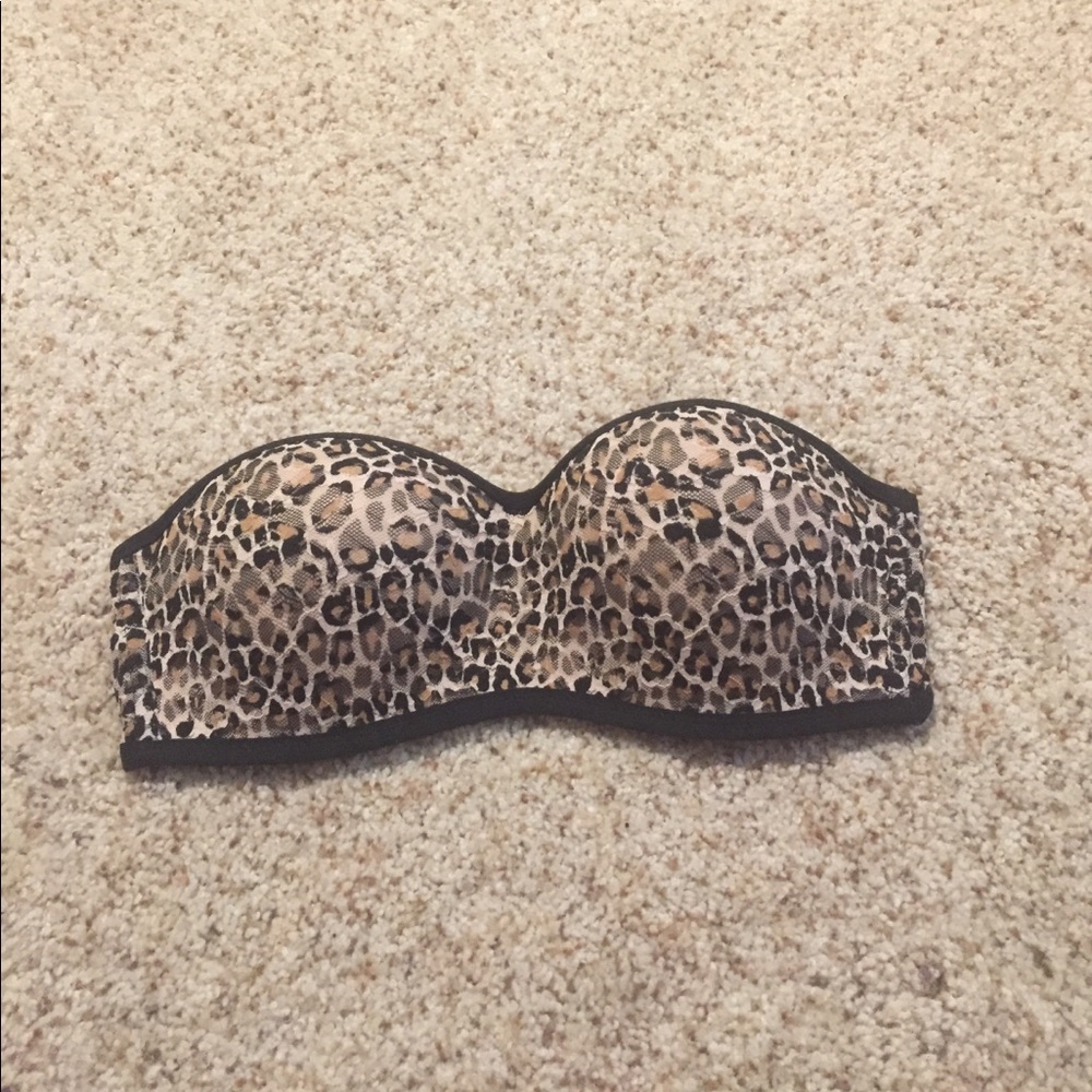 PINK Cheetah Print Padded Bandeau Bra